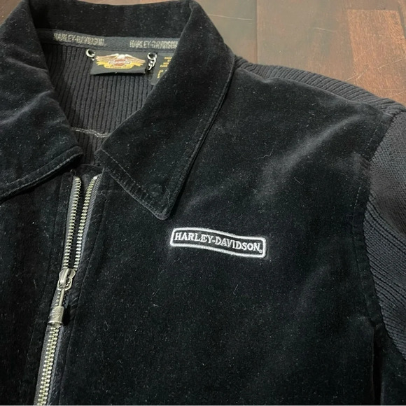 Harley Davidson Women’s Large Full Zip Jacket Velour Knit Riding - Picture 4 of 10